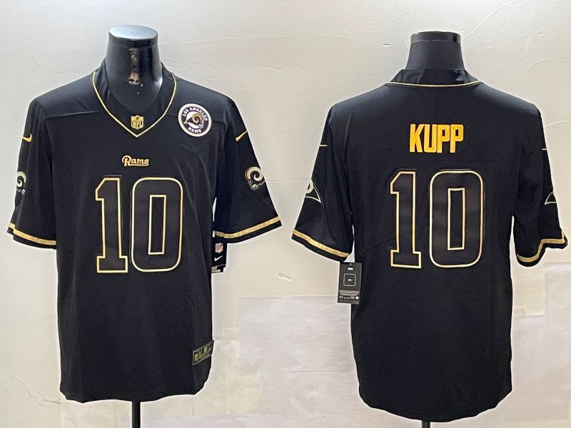 Men Los Angeles Rams #10 Kupp Black Gold Throwback 2024 Nike Limited NFL Jersey style 2